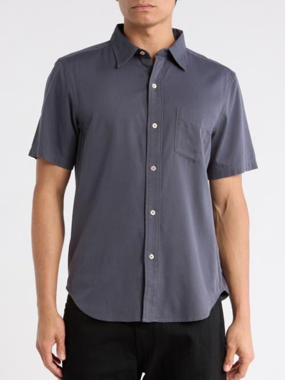 Buck Mason Draped Twill Short Sleeve Button-Up Shirt